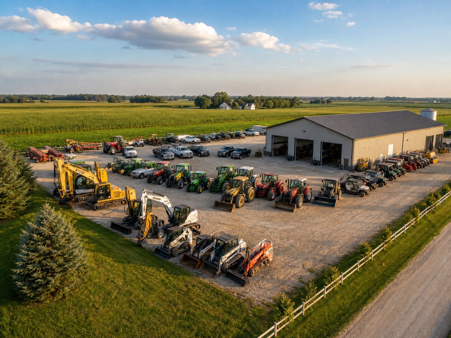 Farm and heavy equipment yard at Gem Family Farms Equipment